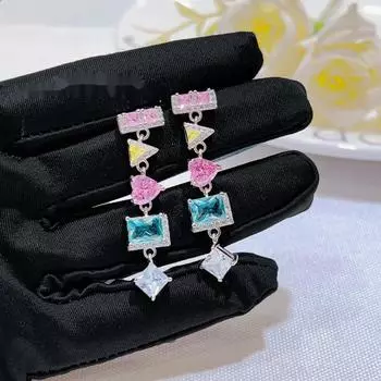 BELLA BOX Светлые роскошные радужные серьги с длинными кисточками, подходящие для повседневной женской вечеринки, модные украшения a pair