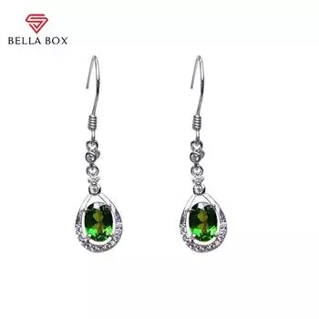 BELLA BOX Темперамент Длинные серьги из медного сплава женские украшения для ушей зелёный