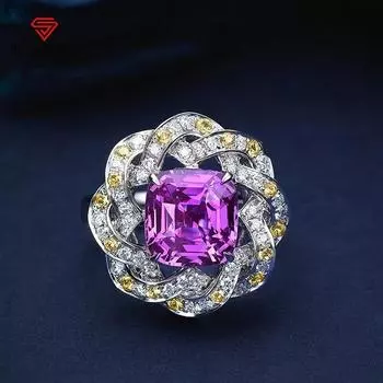 Bella Box темперамент геометрическая форма цветка фиолетовое открывающееся кольцо для женщин очаровательные изящные нежные ювелирные изделия на свадьбу и помолвку Adjustable Opening фиолетовый