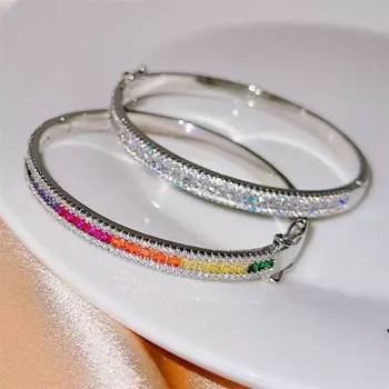 BELLA BOX Тяжелая промышленность Высокоуглеродистый сверлильный циркон Семицветный турмалиновый браслет с пряжкой, подходящий для женской вечеринки, модные украшения No.1