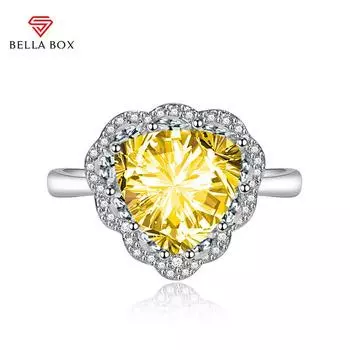 BELLA BOX треугольные кольца изменяемого размера для женщин с цирконом, ювелирные изделия для помолвки и вечеринки, подарок Adjustable Opening зелёный