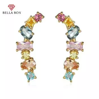 Bella Box универсальные серьги-капли с геометрическим камнем, винтажные вечерние женские элегантные серьги, стильные аксессуары на день рождения