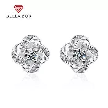BELLA BOX Вечные серьги-гвоздики со звездами, ювелирные изделия, оптовая продажа для свадебной вечеринки, подарок белый