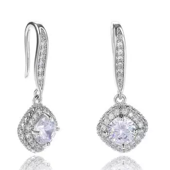 BELLA BOX Высококачественные атмосферные серьги с квадратным цирконом, европейские и американские женские аксессуары для вечеринок a pair холодный серый