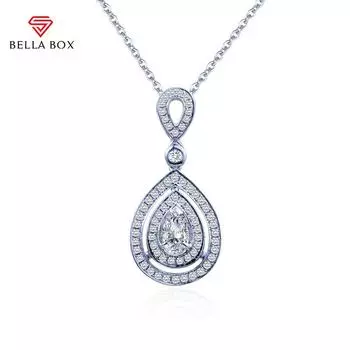 Bella Box Water Drop Великолепная персонализированная цепочка на ключицы Простое ожерелье с кристаллами для женщин Свадебные украшения белый/бежевый