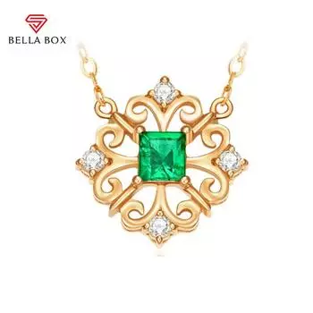 Bella Box великолепная элегантная подвеска с геометрическим узором, ожерелье для женщин, очаровательное ожерелье на свадьбу, помолвку, драгоценные камни, жемчужная цепочка на ключицы, женские подарки золотой/зелёный