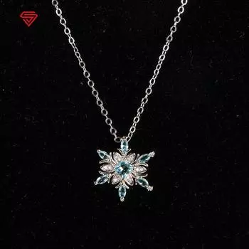 Bella Box, великолепное элегантное ожерелье в форме цветка для женщин, очаровательное ожерелье на свадьбу, помолвку, драгоценные камни, жемчужная цепочка на ключицы, женские подарки синий/белый