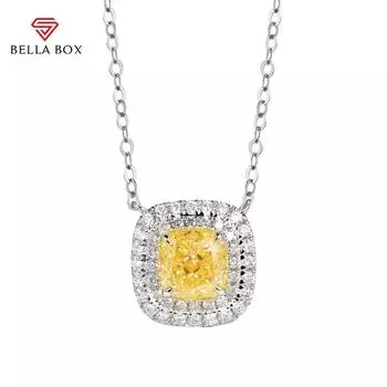 Bella Box великолепное циркониевое ожерелье женское желтого цвета Высокое качество свадебное ожерелье для свадьбы модные украшения 45cm жёлтый