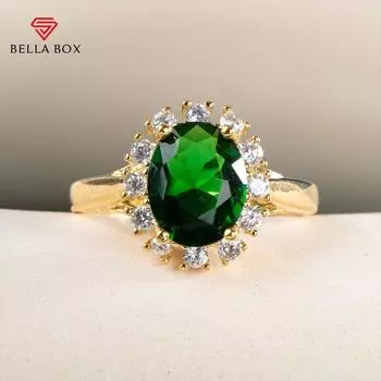 Bella Box великолепное овальное синее кольцо с кубическим цирконием, роскошные аксессуары для свадебной церемонии и вечеринки, женские элегантные дизайнерские модные украшения 6 красный