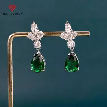 Bella Box великолепные свадебные серьги для свадьбы с фианитом изящные женские висячие серьги подарок на вечеринку модные ювелирные изделия подарки