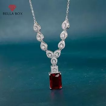 Bella Box великолепный темпераментный женский кулон ожерелье свадебный вечер яркий Zricon стильные женские повседневные носимые аксессуары модные ювелирные изделия 45cm красный