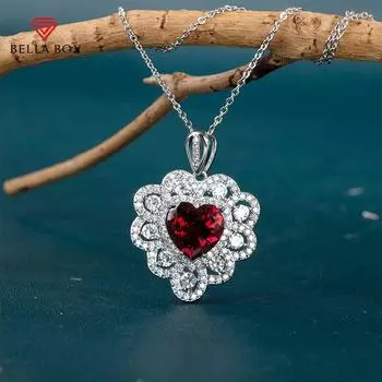 Bella Box винтажное ожерелье с сердечком для женщин с кубическим цирконом, роскошные женские аксессуары, вечерние ювелирные изделия высокого качества 45cm розовый