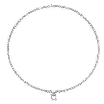 BELLA BOX, высокое качество, полное бриллиантовое ожерелье с имитацией бриллианта, универсальная цепочка для свитера, импортный синтетический цирконий 42+5cm потир серебряный