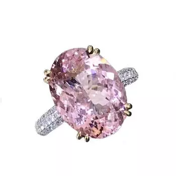 BELLA BOX Женское кольцо с регулируемым размером с розовым цирконом Женские ювелирные украшения Серебряный подарок Resizable розовый