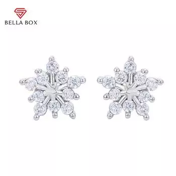 BELLA BOX зимние серьги-снежинки с ослепительным кристаллом циркона, 3 цвета металла, нежные серьги для женщин, модные украшения белый
