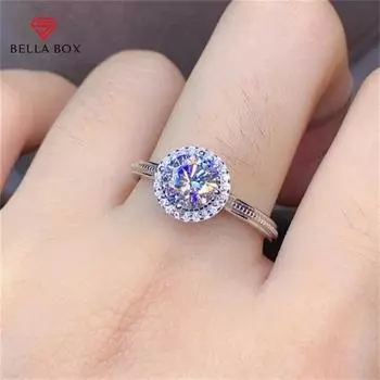 Белла Коробка Круглая Белая Форма Темперамент Винтажные Кольца Для Женщин Циркон Помолвка Изящные Ювелирные Изделия Подарок Adjustable Opening белый
