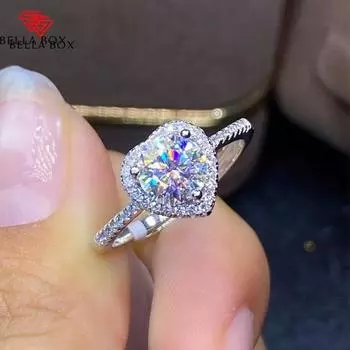 Белла Коробка Сердце Белой Формы Нежные Классические Кольца Для Женщин Циркон Помолвка Изысканные Персонализированные Ювелирные Изделия Подарок Adjustable Opening белый