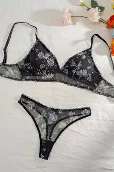 Bella Notte Комплект нижнего белья из 2 предметов с принтом «Ромашки» на подкладке, симпатичное и удобное женское нижнее белье