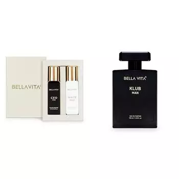 Bella Vita Luxury CEO Man & White Oud Unisex Combo с тонка агар и апельсиновое дерево Упаковка из 2 парфюмированных жидких духов по 20 мл каждый