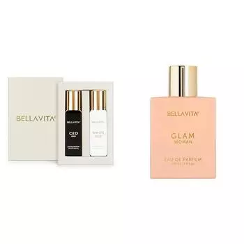 Bella Vita Luxury CEO Man & White Oud Unisex Combo с тонка агар и апельсиновый древесный аромат Упаковка из 2 парфюмированных ароматов по 20 мл каждый GLAM Woman Eau De Parfum