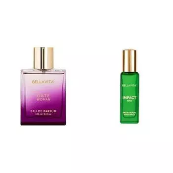 Bella Vita Luxury Date Woman Eau De Parfum IMPACT MAN Eau De Cologne Духи с мандарином, апельсином, пачулями, кедровым, древесным, цитрусовым, стойким ароматом, 20 мл