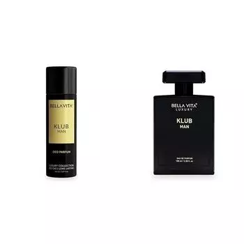 Bella Vita Luxury Hit The Klub Tonight Combo для него, упаковка из 2 премиальных стойких ароматов с мускусным ароматом - Klub Edp 100 мл