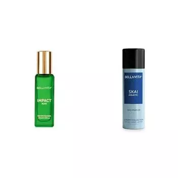 Bella Vita Luxury IMPACT MAN Eau De Cologne SKAI AQUATIC No Gas Deodorant Body Parfum для мужчин с бергамотом, ананасом, лавандой