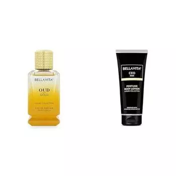 Bella Vita Luxury Men Oud Gold Eau De Parfum Intense Liquid с карамелью, ирисом, розой, жасмином, древесным ароматом 100 мл Intense CEO Man Body Perfum Lotion