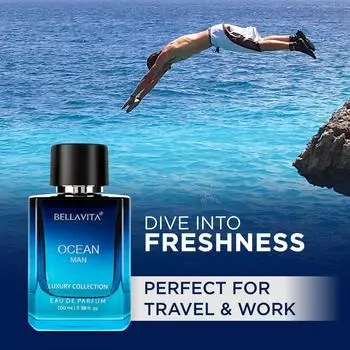 Bella Vita Luxury OCEAN Aquatic Eau De Parfum для мужчин с морскими нотами, орхидеей и мускусом 100ML