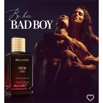 Bella Vita Luxury OUD DARK Eau De Parfum Интенсивный парфюм для мужчин с нотами грейпфрута, ириса, ветивера | Древесный, мускусный стойкий аромат EDP 100 мл