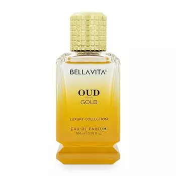 Bella Vita Luxury OUD GOLD Eau De Parfum Интенсивный парфюм для мужчин с карамелью, ирисом, розой, жасмином | Древесный стойкий аромат EDP 100 мл 100 ml