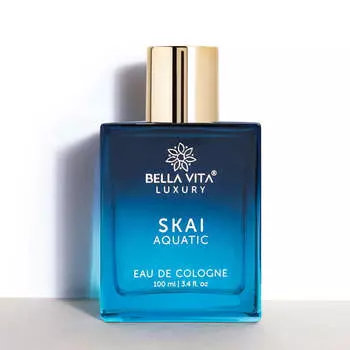 Bella Vita Luxury Skai Aquatic Eau De Cologne Духи унисекс для мужчин и женщин с бергамотом и розовым перцем | Стойкий аромат Aqua EDC, 100 мл