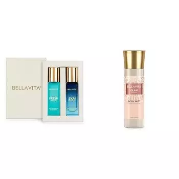 Bella Vita Luxury Skai Aquatic EDC & Fresh EDT унисекс-комбо, стойкий аромат, упаковка из 2 парфюмов по 20 мл каждый, гламурный женский спрей для тела