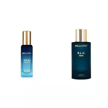 Bella Vita Luxury Skai Aquatic Unisex Eau De Cologne BLU Men Eau De Parfum Liquid Perfum With Lemon Apple MuskFresh Refreshing Energizing 100Ml