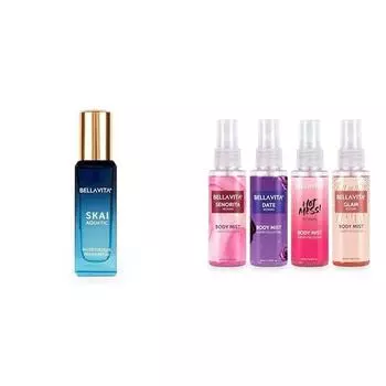Bella Vita Luxury Skai Aquatic Unisex Eau De Cologne Body Mist Travel Size для женщин с датой Senorita Glam & Hot Mess Освежающий цветочный фруктовый