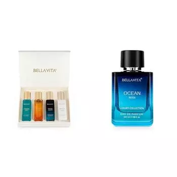 Bella Vita Luxury Unisex Eau De Parfum 4 x 20 мл Men Ocean Aquatic Eau De Parfum с морской орхидеей и мускусом Длительный свежий цитрусовый аромат