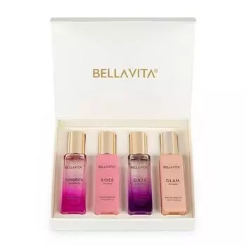 Bella Vita Luxury Woman Eau De Parfum Подарочный набор 4x20 мл для женщин с ароматом Date, Senorita, Glam, Rose | Цветочный, фруктовый стойкий