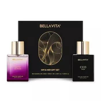 BELLAVITA CEO Man & Date Woman Eau De Parfum Подарочный набор духов 2x50 мл для мужчин и женщин с лимоном, лавандой, розовым перцем | Цветочный, фруктовый, древесный