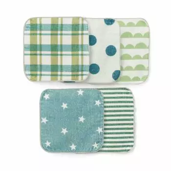 Belle Maison GITA Towel Mini Set of 5 Perfect for School or Boys and Cool Style Handkerchiefs, Mini, Designs, Kindergarten, Girls,