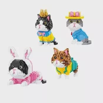 Belledi Creative Tiny Particle Building Blocks Модель - Cat Edition (18404-18407)