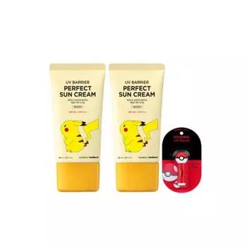 Bellman Pokemon UV Sunscreen Pikachu 80ml x 2 Special Pokeball Figure Lip Balm 4.5g