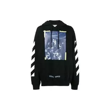 Бело-белая желтая полосатая толстовка с рисунком маслом с изображением персонажа, толстовка с длинными рукавами, мужские топы, черные OMBB003F170030161001 XXS