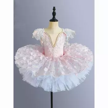 Белое балетное платье-пачка для малышей, джазовые танцы, детская балетная пачка, одежда для танцев 160cm