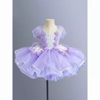 Белое балетное платье-пачка для малышей, джазовая танцевальная пачка для девочек 120cm