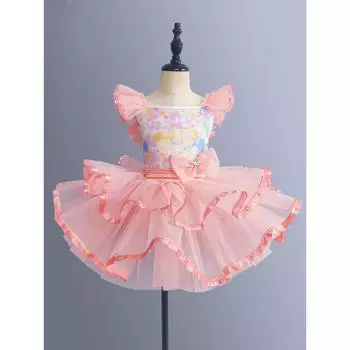 Белое балетное платье-пачка с пайетками для малышей, танцевальные костюмы для джазовых танцев для девочек, детские наряды для балерин, детская одежда для бальных танцев 160cm