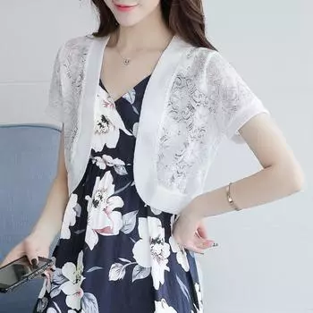 Белое, черное женское болеро, летнее болеро с короткими рукавами, кружевная свадебная накидка, элегантная накидка, пляжная шаль, свадебное болеро M