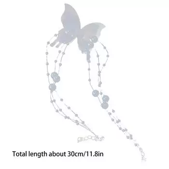 Белое колье-чокер с бабочкой из жемчуга для женщин, милое ожерелье с имитацией жемчуга на ключицу, свадебные украшения, подарок