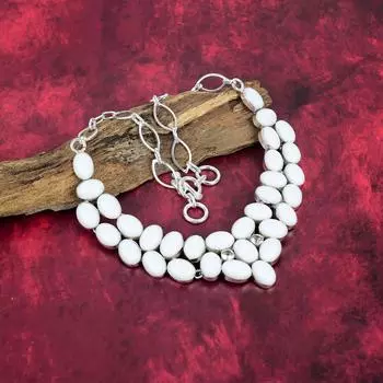 Белое коралловое ожерелье из стерлингового серебра 925 пробы с регулируемой цепочкой, ожерелье ручной работы с драгоценными камнями, подарки для жены, совершенно новое ожерелье Adjustable With 18 Inches белый