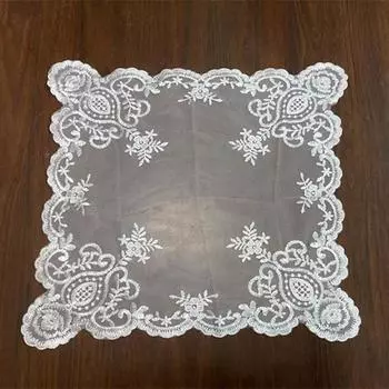 Белое кружево вышитый квадратный фруктовый десерт журнальный столик подставка под чайный коврик шкатулка для украшений антикварная ткань для украшения кухни