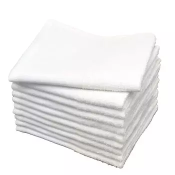 Белое лицо 160 Удлиненный размер для универсального полотенца для лица, умывания, горячего источника [19 дюймов], 10 штук, Момме, Впитывающее, Быстросохнущее, Тонкое, белый